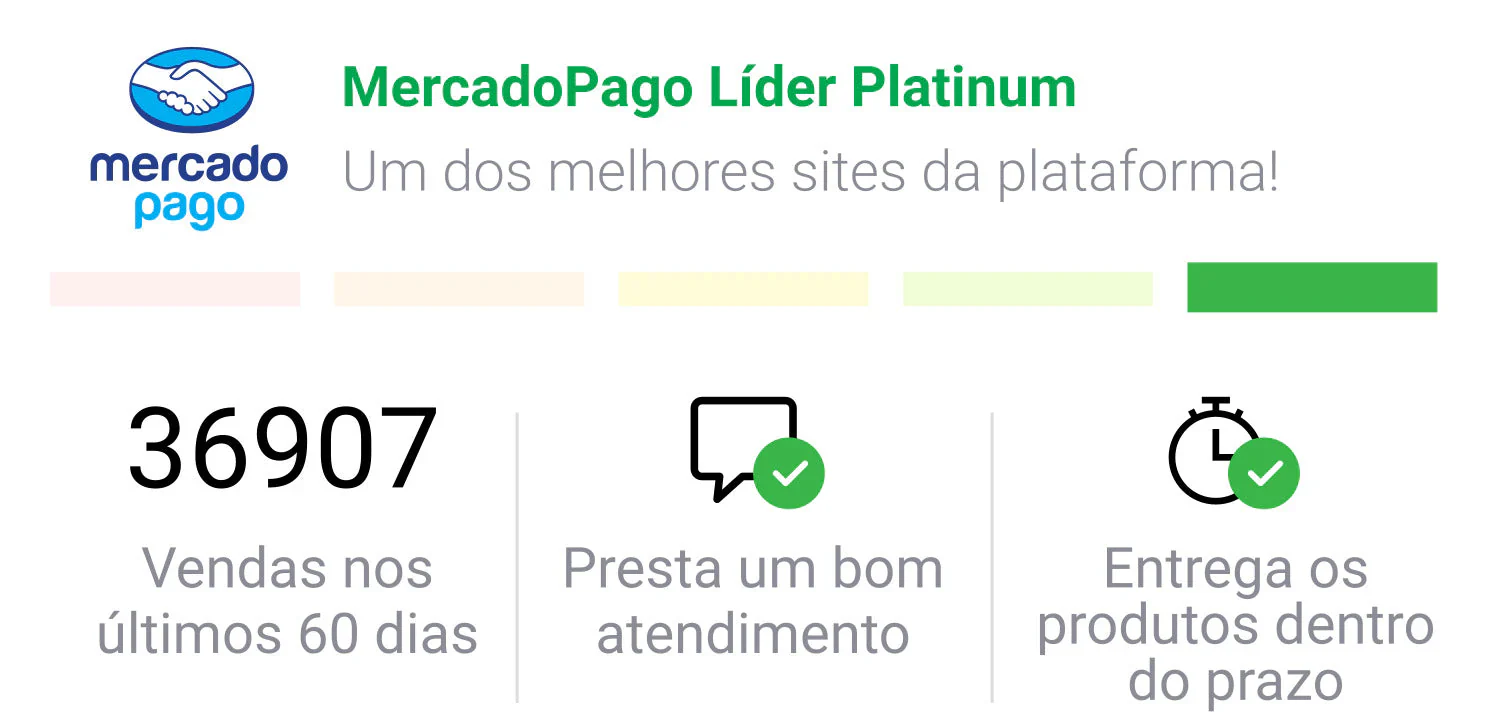MercadoPago Líder Platinum - 36.907 vendas, ótimo atendimento, entrega no prazo